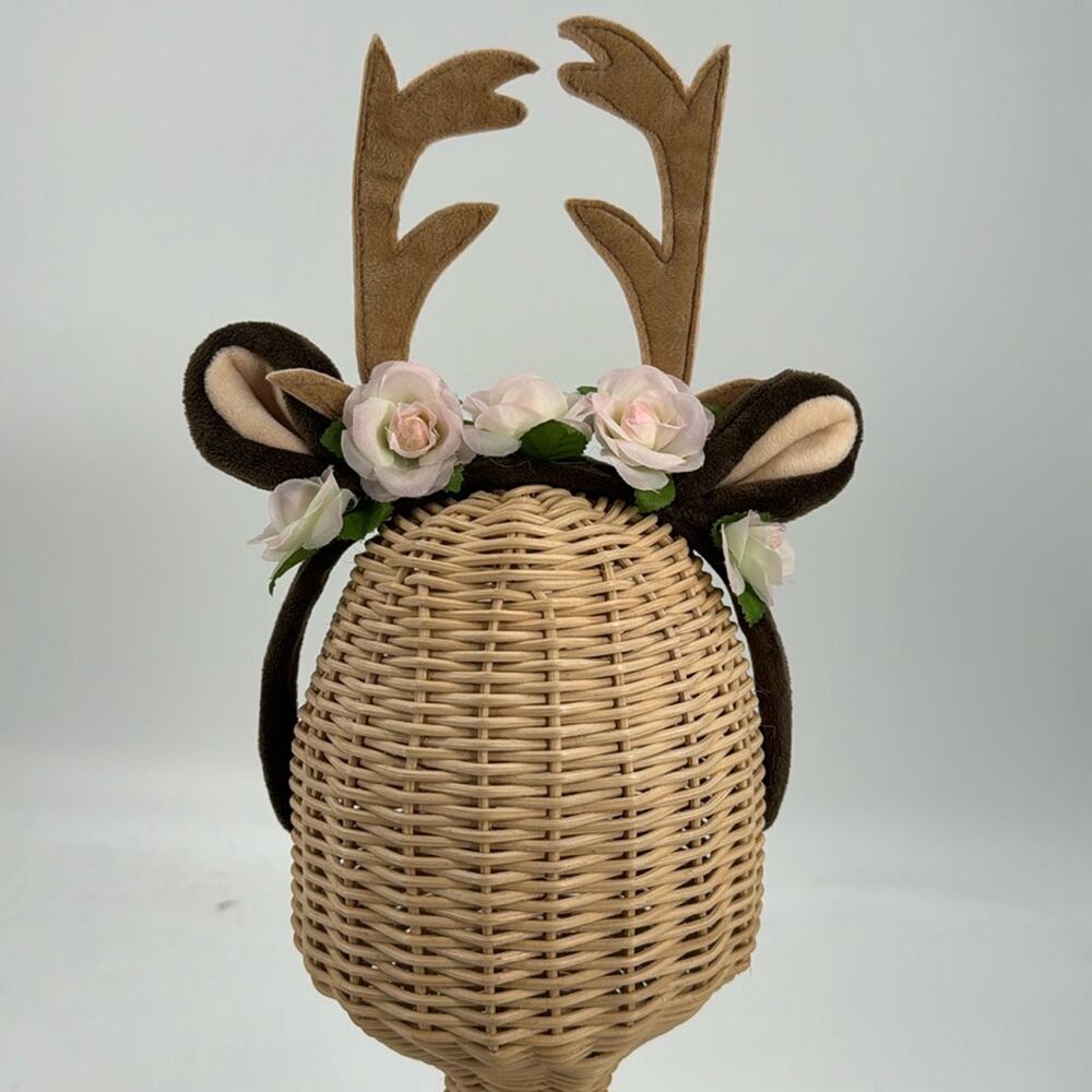 Floral antler headband
